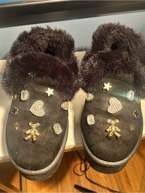 Rouge Helium Faux Fur Slip On Slipper Shoes